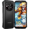 DOOGEE V30 PRO 5G Rugged Smartphone 2024, 32GB+512GB Smartphone Rugged, 6.58'' FHD+120Hz Android 13 Telefono Indistruttibile,10800mAh, 200MP+24MP, WiFi6/Dual SIM/NFC/GPS /IP69K/IP68 - Nero