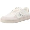 Calvin Klein Jeans Uomo Sneakers con Suola Preformata Classic Cupsole Low Mix in Pelle, Bianco (Creamy White/Eggshell), 44