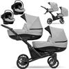 Kunert Un passeggino gemellare 3 in 1 et 2 in 1 navicella carrozzina seggiolino auto KUNERT Booster 3in1 et 2in1 passeggini (grigio, 3in1 Cosmo)