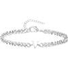 TOLOWOBK Bracciale Uomo con Iniziale A - Z, Argento Acciaio Bracciale Donna o Uomo con Nome Iniziale Braccialetto Uomo Ragazzi Regalo Natale per Papà Mamma Figlia Figlio Nonni Colleghe Coppia (V)