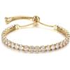 Berdita Turyous Bracciale da donna ， Bracciale regolabile da tennis Bracciale in argento sterling 925 con cristalli ， Bracciale regolabile, argento, oro, oro rosa ， Regalo per madri ， Fidanzata ， Sorelle