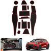 GAFAT Compatibile con Ford Puma ST Line 2020-2023 2024 Tappetini Antiscivolo, Puma 2024 Tappetino in Gomma, Puma ST Line X Tappetini Console Centrale, Cuciture Porte, Puma Accessori (Rosso)