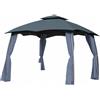 KOOPMAN Tenda gazebo da giardino 3 x 3 mt antracite in acciaio