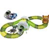 Amewi 100651 Magic Traxx Racing Track in Dino Park, Mega Set da 374 Pezzi con Tunnel e Scatola portaoggetti
