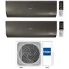 Haier Climatizzatore Dual Split Flexis Plus Black 7+7 Con 2U40S2SM1FA Inverter Wi-Fi Classe A++ ,