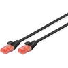 DIGITUS Cavo LAN Cat 6-10 m - Cavo di rete RJ45 - UTP non schermato - Compatibile con Cat-6A e Cat-5e - Nero
