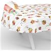 ANRO Tovaglia in tela cerata, lavabile, da giardino, per interni ed esterni, ovale, 180 x 140 cm, con bordo tagliato, colore: gelato