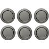 ECHTWERK Set di 6 sottopiatti/piatti da portata 'Shiny' in acciaio inossidabile, Edizione Black, Ø 33,2 cm