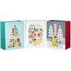 Hallmark - Sacchetti regalo natalizi assortiti, misura XL, 43,2 cm, 3 disegni, alberi Jumbo, luminosi e audaci