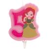 dekora - Candelina Compleanno Principessa Nº5, 7 cm per Torte