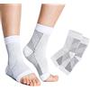 feifanshop 5 Pezzi Cavigliere a compressione graduata per fascite plantare, Nero/Bianco