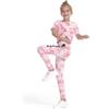 PATPAT Set di Abbigliamento Ragazze Tie Dye, T-shirt Bambina Corta + Pantaloni Vestiti Bambina, Abbigliamento Sportivo, Leggings Sportivi bambina, Completi sportivi, Tempo Libero Estivo 5-12 Anni