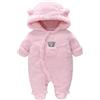 Vine Tutina Invernale da Neonato Tutine da Neonato, Bambino e Bambina Tuta Intera con Cappuccio, Set di Tutine da Neve per Bambini Spesse e Calde,Rosa 0-3 Mesi