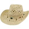 Carnavalife Cappello Estivo da Uomo in Carta Paglia, Cappello da Cowboy da Donna con Fascia, Cappello da Cowboy Unisex (XH-117 Beige)