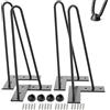 Drenky Gambe Tavolo Ferro 4 Pezzi Gambe per Mobili 40 cm (16 Pollici) Gambe a Forcina Metallo per Tavolini, Scrivanie Moderne, Tavoli Da Lavoro, Sedie, Vieni con Viti e Protezioni per Pavimento