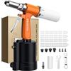 Proster Kit Rivettatrice ad Aria con 500Pz Rivetti 1/4 Rivettatrice Pneumatica Professionale per Rivetti a 4 Taglie 2.4-4.8mm Pistola a Rivetto ad Aria 1408KGF per Decorazione Fabbricazione Macchine