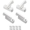 Amindz 4 Pcs Sicurezza Sash Blocker Jammer,Chiusura di Sicurezza con Viti,Bianco Finestra Serratura Limitatore,Blocca Porta per Varie Porte UPVC/PVC e Windows e Sicurezza Domestica