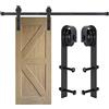 EGTink Set di raccordi per porte scorrevoli, 150 cm, sistema di porte scorrevoli in acciaio al carbonio, set completo con ruote, guida e binari per singoli (forma J)