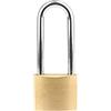 SEIWEI Lucchetto con chiave in ottone, 50 mm, lucchetto universale in ottone con arco lungo o corto, 3 chiavi, serrature di sicurezza per interni per scuola e palestra, capannoni, recinzioni, zaini,