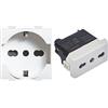 Bticino SAM5440/16F Matix Presa Bipasso, Standard Tedesco, Bianco & SAM5180F Presa Bipasso, Bianco