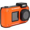 Depisuta Fotocamera Subacquea, Fotocamera Subacquea 4K 65MP Autofocus con Doppio Schermo Zoom 10x Selfie e Batteria da 2500mAh, Fotocamera Digitale Compatta Impermeabile 33FT (ORANGE)