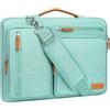 MOSISO 16 Pollici Borsa Tracolla Laptop, 15-15,6 Pollici Custodia Computer Compatibile con MacBook Pro 16, HP Dell Lenovo Asus,Lato Open Borse Messenger&4 Cerniera Tasche&Handle, Aqua Green