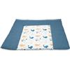 ULLENBOOM ® Fasciatoio 85x75 cm Cialda Piqué Balene blu (Made in EU) - Fasciatoio Lavabile e adatto per il viaggio, Rivestimento: 100% Cotone OEKO TEX, Fasciatoio 75x85