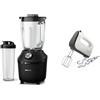 Versuni Philips Frullatore per Frullati e Smoothie - 600W, Caraffa da 2L, App di Ricette & Philips 5000 Series Mixer, 450 W, 5 Velocità + Turbo, Facile Montaggio delle Fruste, Grigio/Cashmere (HR3741/00)