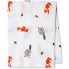 Lulujo Baby 121-000-028 Copertina di Fasciare - Swaddling Blanket, 120 x120 cm, Multicolore (Amici della Foresta)
