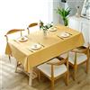 FANSU Tovaglia Plastificata PVC Rettangolare, Tinta Unita Stile Semplice Tovaglie Cerata Impermeabile Antimacchia Lavabile Copritavolo per Soggiorno Cucina Giardino Feste (90x90cm,Giallo)
