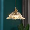 SDUYTDG Lampadari Classici in Vetro Trasparente per la Decorazione della Sala da Pranzo, lampade a Sospensione in Ottone per Isola da Cucina, lampade da Comodino in Metallo Regolabili