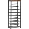 HOOBRO Scarpiera a 10 Ripiani, Scaffale Portascarpe, Scaffale Scarpiera Stretto, per 16-20 Paia di Scarpie, Scaffale Portaoggetti, per Ingresso, Corridoio, Soggiorno EBF40XJ01