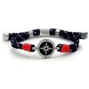 Aloha Bracciale Uomo Rosa dei Venti Acciaio Cordino Regoalbile Idea Regalo