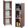 Iris Ohyama, Libreria a 3 scaffali, Lotto di 2 mobili d'appoggio, Modulabile - UB-9025 - Marrone