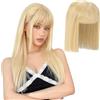 Pwsap Topper per Capelli Clip Frangia, Capelli Hair Sottile Frangia Clip Capelli Frangetta Fascia Extension, Frontale Extension Corti Lisci Posticci Fringe Parrucchino Capelli Posticci Toupee, Biondo