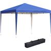 Outsunny Gazebo Piegehvole Impermeabile con Borsa per Trasportoin Acciaio e Tessuto Oxford, Blu | Aosom Italy