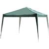 Outsunny Gazebo Struttura in Acciaio Pieghevole Rivestimento Tessuto Oxford Verde 3x3m|Aosom