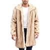UnoSheng Pelliccia da uomo in pelliccia sintetica lunga - Cappotto di pelliccia bianca da uomo invernale con risvolto in finta pelliccia, a maniche lunghe, con collo di pelliccia, giacca invernale per