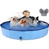 Richino Piscina per Cani, Gatti, Bagno per Cani, Piscina Piegevole, Antiscivolo in PVC, Resistente all'Usura (120 x 30 cm)