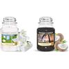 Yankee Candle Candela profumata | Giara grande Clean Cotton | Candele a lunga combustione & Candela profumata in giara grande, Noce di cocco nera, Durata Fino a 150 Ore