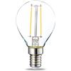 Amazon Basics lampadine a LED con attacco Edison E14piccole a forma di pallina da golf P45 da 2 W(equivalenti a 25W) con filamento in vetro trasparente non dimmerabili, Confezione da 6, Bianco Caldo