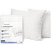 osama home SWEET HOME - Set 2 Federe Copricuscini in Spugna Jersey e Cotone con Chiusura a Zip, Super Traspirante, Antipiega e Antibatterico - Copri Cuscini Lavabile e Certificato - Copricuscini 50x80 cm, Bianco