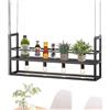 WayLuoung Lampada A Sospensione Rettangolare Moderna Nera | 4 Teste Leggero Gabbia 100*20*40cm | Ristorante Sala Da Pranzo Cucina Lampadario In Metallo, Filo Sospeso 150 cm (Lampadina NON Inclusa)