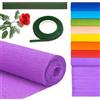 W Rxkiocs 8 Colori Carta Crespa Colorata Carta Crespa per Fiori 25×250cm