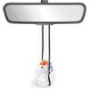VIPbuy Unicorno oscillante in legno 100% fatto a mano, ornamento da appendere all'auto, carino intagliato a mano in legno dipinto a mano, statuetta a forma di unicorno, accessorio da appendere allo