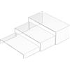 Sezanrpt Espositore in Acrilico a Gradini 3pz, Set da Tavolo per Dessert Rettangolare, Display Trasparente per Negozi, Scarpe, Piante, Decorazioni per la Casa, Decorazione di - 19x20,3x21,6CM