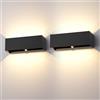 Klighten 30W Lampada da esterno,2 PCS Applique da Parete con sensore di movimento per luci esterni/interni Lampada da parete con fascio regolabile IP65 Impermeabile 3000K, Nero
