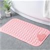 Moulaelos Tappetino da Doccia Antiscivolo, 80x50cm, Tappetino da Bagno Antiscivolo con Ventose, Tappeto per Piatto Doccia Antiscivolo Comfort Massaggio, Lavabile in Lavatrice, Rosa