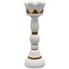 Henriette Vaso King White , Re bianco scacchi, vaso in resina h.34,5 D17996