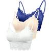FEOYA Set di 3 Reggiseno Comodo da Donna Senza Ferretto Pizzo Reggiseno con Imbottito Taglie Forti Push Up Reggiseno Sportivo XL